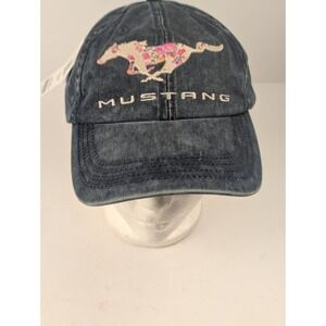 Ford Mustang Denim Cap with Floral Design